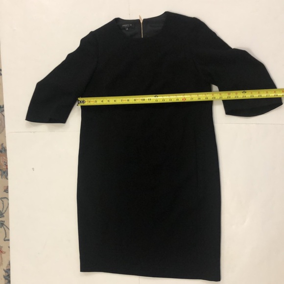 Lafayette 148 NY 10 Black Dress 3/4 length sleeve 2 Pocket Back Zipper Excellent - Picture 3 of 9